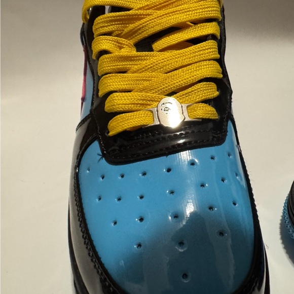 BAPE x Marvel Bapesta Sneakers Size 10 – Rare Collab Blue Red Yellow - Picture 14 of 16